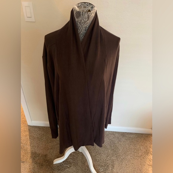 Athleta Sweaters - Athleta Pranayama Wrap Brown Cardigan Pockets Nirvana Longer Hem Sustainable